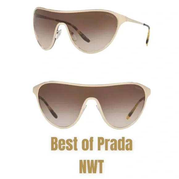Prada | Accessories | 485 Prada Shield Sunglasses Pale Gold  display picture 3